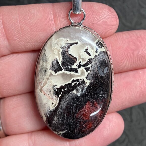 Jewelry - Stunning Brecciated Jasper Stone Pendant Crystal Jewelry